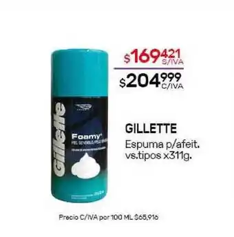 Nini Mayorista Gillette Espuma P- Afeit. x311g oferta