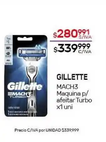 Nini Mayorista Gillette Mach3 Maquina P- Afeitar Turbo x1 uni oferta