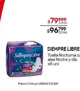 Nini Mayorista Siempre Libre Toalla Nocturna C- Alas Noche Y Día x8 uni oferta