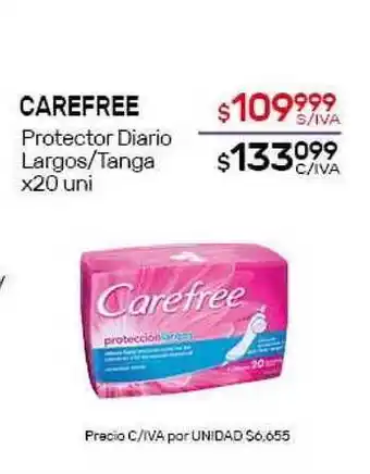 Nini Mayorista Carefree Protector Diario Largos - Tangas x20 uni oferta