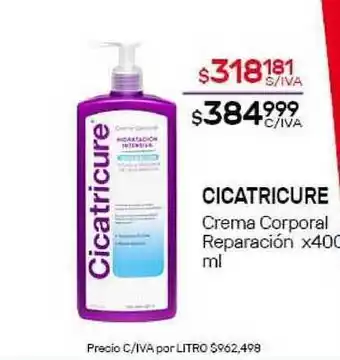 Nini Mayorista Cicatricure Crema Corporal Reparación x 400ml oferta