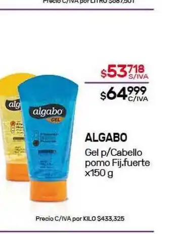 Nini Mayorista Algabo Gel P- Cabello Pomo Fij. Fuerte x150g oferta