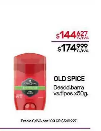 Nini Mayorista Old Spice Desod. Barra Vs. Tipos x50g oferta