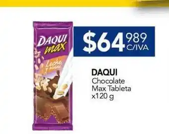 Nini Mayorista Daqui Chocolate Max Tableta x120g oferta