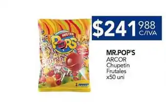 Nini Mayorista Mr. Pop's Arcor Chupetin Frutales x50 uni oferta