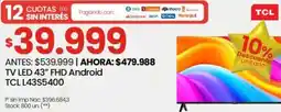 Changomas TCL TV LED 43"FHD Android oferta