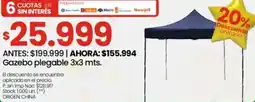 Changomas Gazebo pleagable 3x3 mts oferta