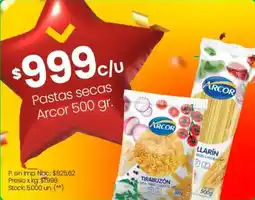 Changomas Arcor pastas secas oferta