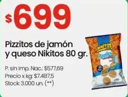 Changomas Nikitos pizzitos de jamón y queso oferta