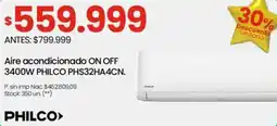 Changomas PHILCO aire acondicionador ON OFF 3400 W oferta