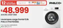 Changomas PHILCO lavarropas carga frontal 6.6 kg oferta