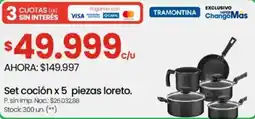 Changomas Tramontina Loreto set coción oferta