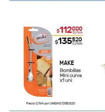 Nini Mayorista Make Bombillas Mini Curva x1uni oferta