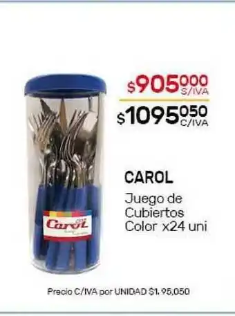 Carol Juego De Cubiertos Color x 24uni