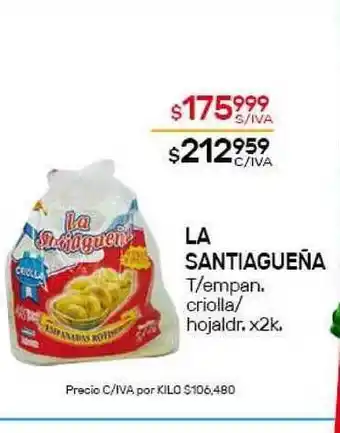 Nini Mayorista La Santiagueña T- Empan. Criolla - Hojaldr. x 2k oferta