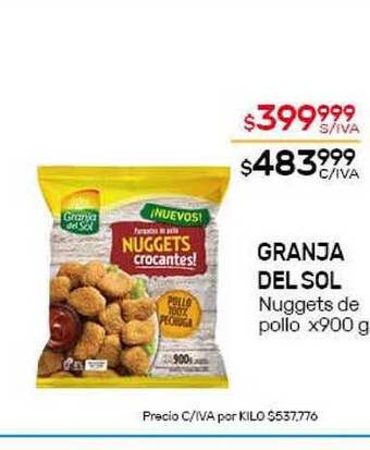 Nini Mayorista Granja Del Sol Nuggets De Pollo x 900g oferta