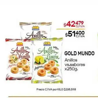 Nini Mayorista Gold Mundo Anillos vs Sabores x 250g oferta