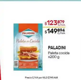 Nini Mayorista Paladini Paleta Cocida x 200g oferta