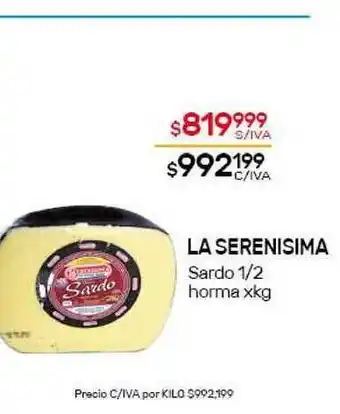 Nini Mayorista La Serenisima Sardo 1/2 Horma oferta