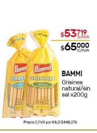 Nini Mayorista Bammi Grisines Natural- Sin Sal x 200g oferta