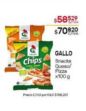 Nini Mayorista Gallo Snacks Queso - Pizza x 100g oferta