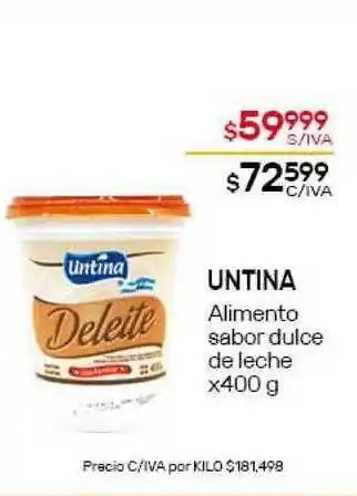 Nini Mayorista Untina Alimento Sabor Dulce De Leche x 400g oferta