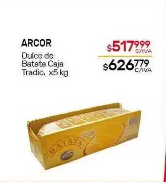Nini Mayorista Arcor Dulce De Batata Caja Tradic. x 5kg oferta