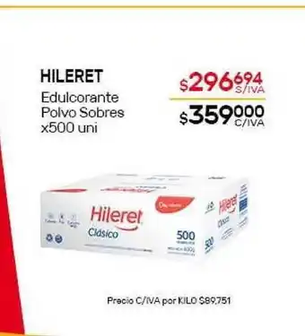 Nini Mayorista Hileret Edulcorante Polvo x 500uni oferta