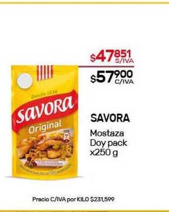 Nini Mayorista Savora Mostaza Doy Pack x 250g oferta
