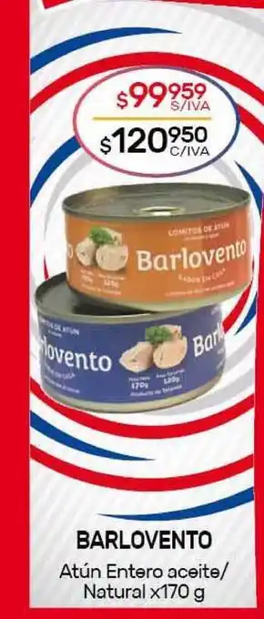 Barlovento Atún Entero Aceite - Natural x 170g