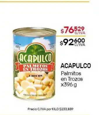 Nini Mayorista Acapulco Palmitos En Trozos x 396g oferta