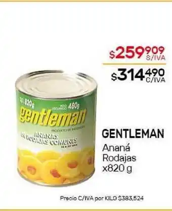 Nini Mayorista Gentleman Ananá Rodajas x 820g oferta
