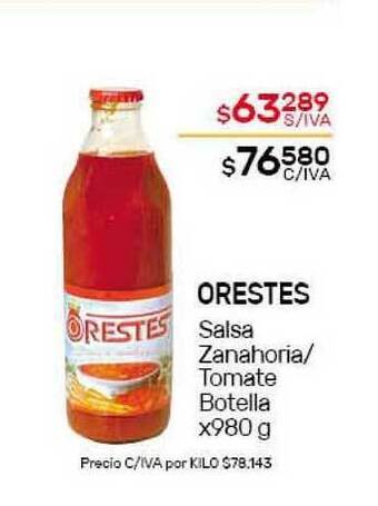 Nini Mayorista Orestes Salsa Zanahoria - Tomate Botella x 980g oferta