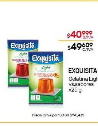 Nini Mayorista Exquisita Gelatina Light vs. sabores x 25g oferta
