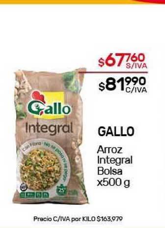 Nini Mayorista Gallo Arroz Integral Bolsa x 500g oferta