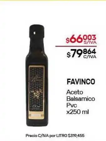 Nini Mayorista Favinco Aceto Balsamico Pvc x250ml oferta