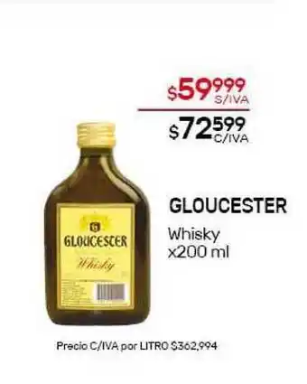 Nini Mayorista Gloucester Whisky x 200ml oferta