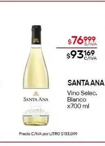 Nini Mayorista Santa Ana Vino Selec. Blanco x 700ml oferta