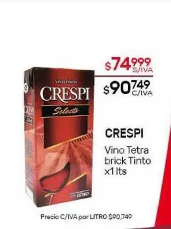 Nini Mayorista Crespi Vino Tetra Brick Tinto x 1lts oferta