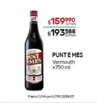 Nini Mayorista Punte Mes Vermouth x 750ml oferta