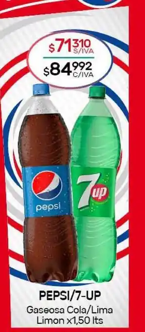 Nini Mayorista Pepis - 7-up Gaseosa Cola-lima Limon x 1,50lts oferta
