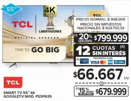 Carrefour TCL Smart TV 55" 4K Google TV oferta