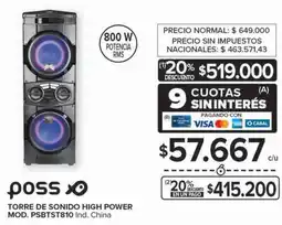 Carrefour Poss torre de Sonido high power oferta