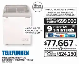 Carrefour Telefunken freezer horizontal exhibidor oferta