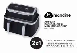 Carrefour Mandine airfryer doble cajon 9L oferta