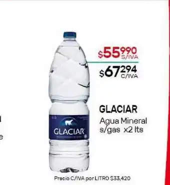 Nini Mayorista Glaciar Agua Mineral S-gas x 2lts oferta