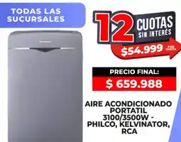 Supermayorista Vital PHILCO, Kelvinator, RCA aire acondicionado portatil oferta
