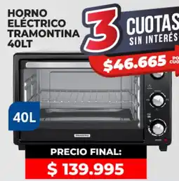 Supermayorista Vital Tramontina horno eléctrico 40L oferta