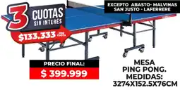Supermayorista Vital Mesa ping pong oferta