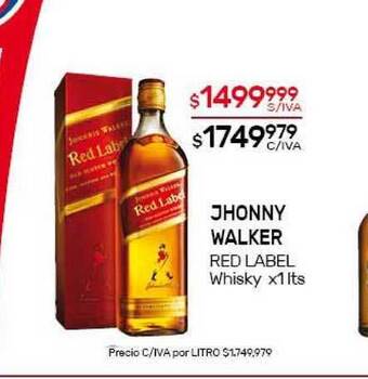 Nini Mayorista Jhonny Walker Red Label Whisky x 1lts oferta
